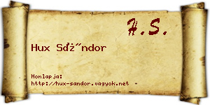 Hux Sándor névjegykártya